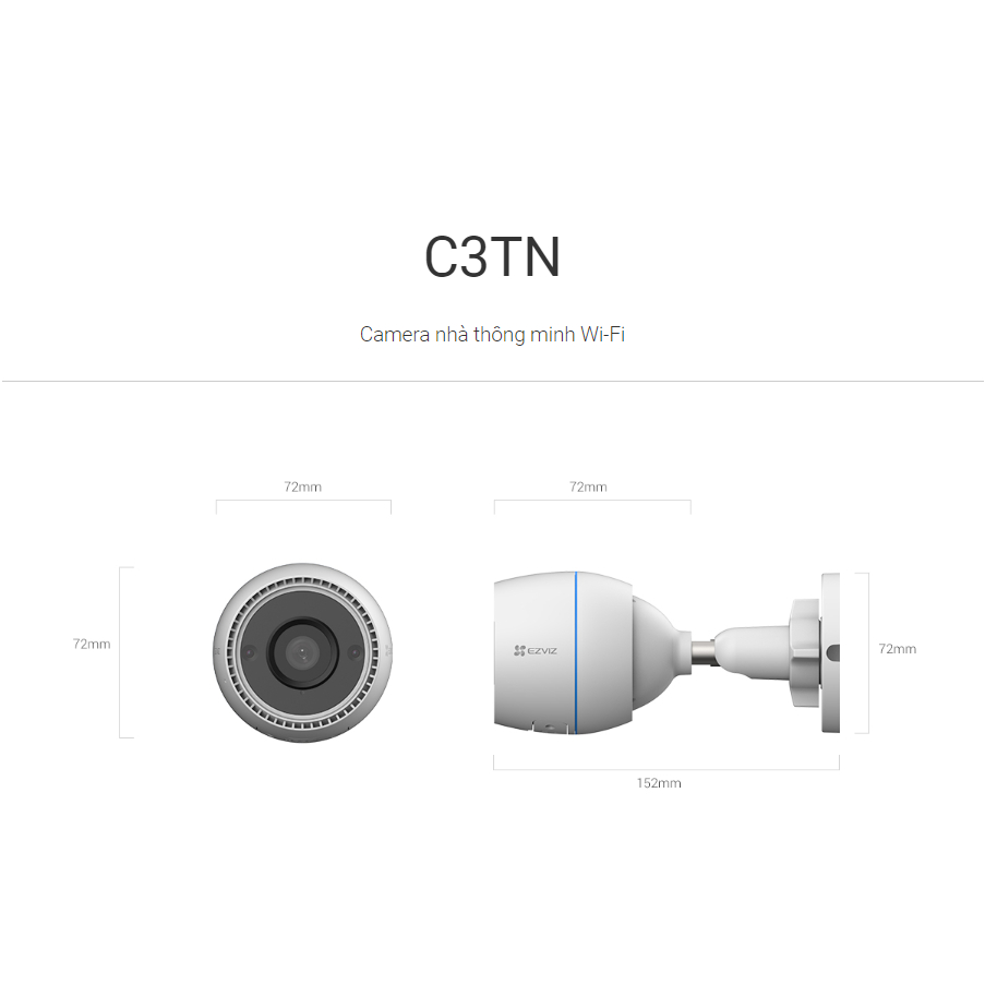 Ảnh Camera WI-FI EZVIZ C3TN 2MP, Ngoài Trời, Không/Có Màu Ban Đêm, IP68 1