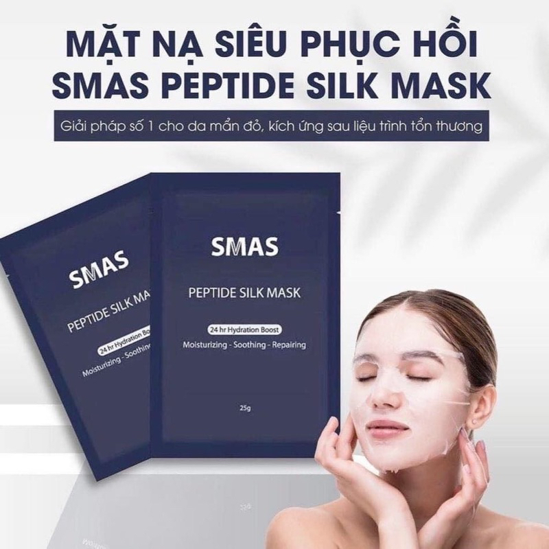 1-5 miếng Mặt nạ dưỡng da - SMAS Peptide Silk Mask, hiệu SMAS, (25gr/miếng) - hạn 2028 HQ mặt nạ smas IS97