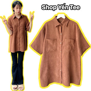 Áo sơ mi đi học 2 túi vuông Yến Tee Shop , chất nhung lì cao cấp không lộ #1016