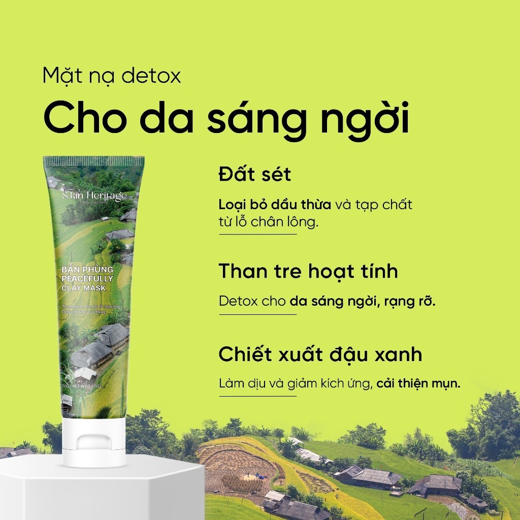 Mặt nạ đất sét Skin Heritage Bản Phùng Peacefully Clay Mask 70g