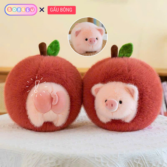 [MẪU MỚI ] Gấu Bông Heo Trong Quả Táo Heo Táo Đỏ 2in1 Kiểu Dáng Thiết Kế Mới Độc Đáo Chất Liệu Vải Lông Mềm Mại