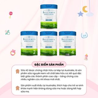 Sữa Công Thức Đạm Hữu Cơ Bellamy's Organic A2 Số 1 2 3 4 Beta Genica-8 Phát Triển Xương Khớp Não Bộ 800g