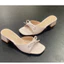 Giày guốc 3 phân mules Annmodels bản ngang phối nơ chuông chất liệu xi mờ cao cấp _GSD031NC