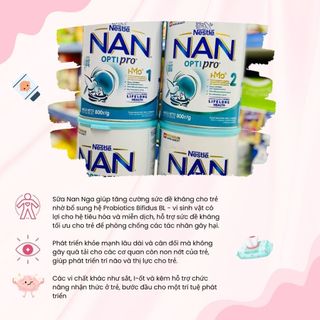 Sữa Bột Nan Nga Optipro Hỗ Trợ Tăng Cường Sức Đề Kháng Phát Triển Toàn Diện Cho Bé Số Đủ Số 800gr
