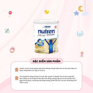 Sữa Bột Nutren Junior 800 Cải Thiện Cân Nặng Bổ Sung Dưỡng Chất Bé Thông Minh Xương Chắc Khỏe - Thụy Sĩ