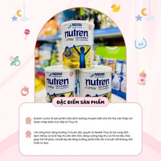 Sữa Bột Nutren Junior 800 Cải Thiện Cân Nặng Bổ Sung Dưỡng Chất Bé Thông Minh Xương Chắc Khỏe - Thụy Sĩ
