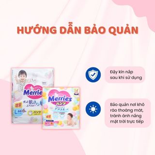 Tã Bỉm Quần MERRIES Cộng Miếng Chuẩn Nội Địa Nhật Bản Siêu Thoáng Mát Thấm Hút Nhanh Chất Lỏng