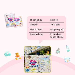 Tã Bỉm Quần MERRIES Cộng Miếng Chuẩn Nội Địa Nhật Bản Siêu Thoáng Mát Thấm Hút Nhanh Chất Lỏng