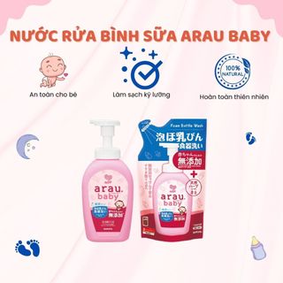Nước Rửa Bình Sữa Chuyên Dụng Arau Baby Chính Hãng Nhật Nhanh Chóng Tiện Lợi Túi 450ml/Chai 500ml