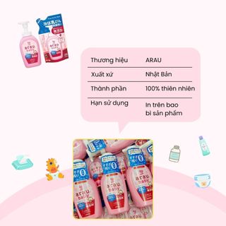 Nước Rửa Bình Sữa Chuyên Dụng Arau Baby Chính Hãng Nhật Nhanh Chóng Tiện Lợi Túi 450ml/Chai 500ml