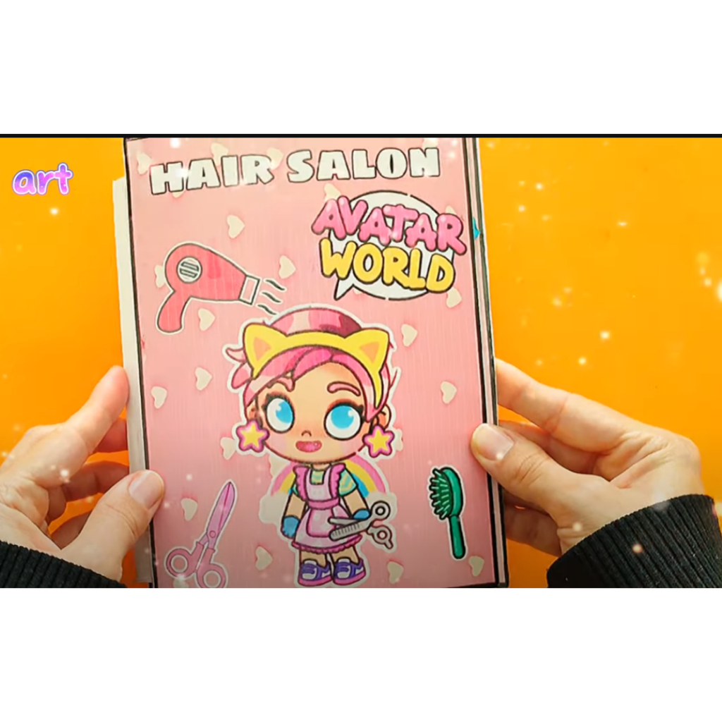 Đồ chơi búp bê giấy Avatar World Hair Salon A4