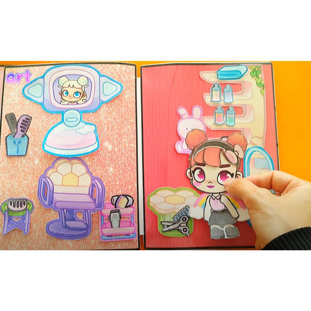 Đồ chơi búp bê giấy Avatar World Hair Salon A4