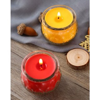 Cặp  (1 cốc) NẾN BƠ hoa sen không mùi không khói  - dâng phật, cúng dường, thắp hương cháy 24h/cốc