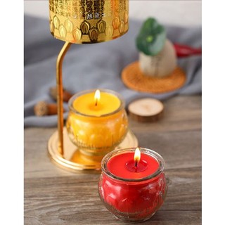Cặp  (1 cốc) NẾN BƠ hoa sen không mùi không khói  - dâng phật, cúng dường, thắp hương cháy 24h/cốc