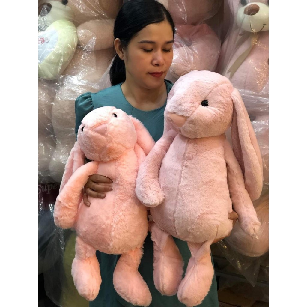 Gấu Bông Thỏ Tai Dài JellyCat Thú Nhồi Bông Thỏ Dễ Thương Chất Liệu Vải Lông Thỏ Mềm Mại An Toàn Cho Da Bé