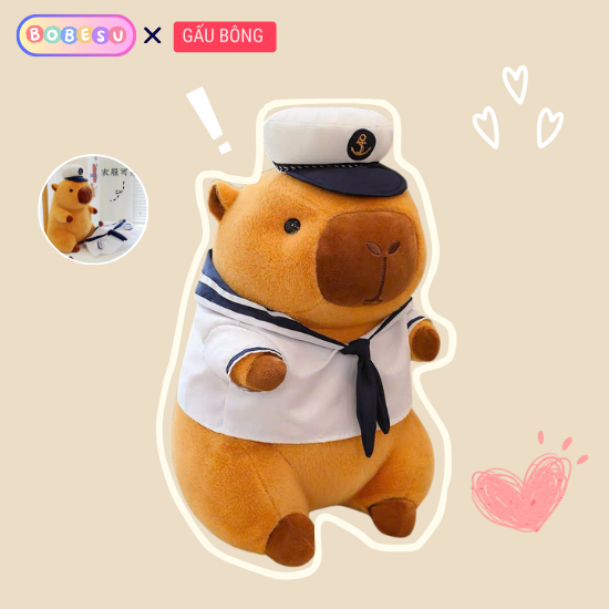 Capybara Gấu Bông Hải Quân Gấu Capybara Thủy Thủ Hải Quân Màu Sắc Đặc Biệt Kỉ Niện Chiến Sỉ Hải Quân Món Quà Tặng Ý Ngĩa