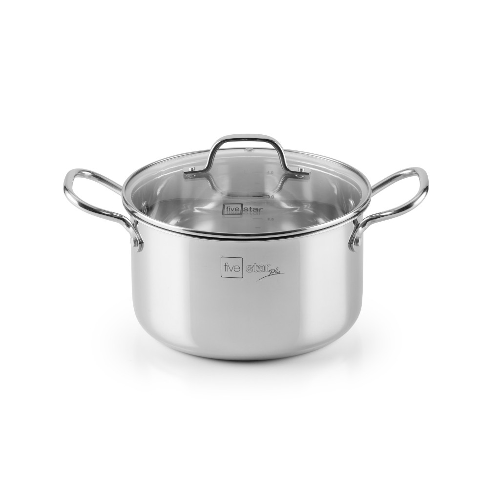 Ảnh Nồi Inox 304 3 lớp đáy liền khối cao cấp Fivestar Plus 18cm | 20cm | 22cm | 24cm | 26cm | 28cm , dùng được mọi bếp 1