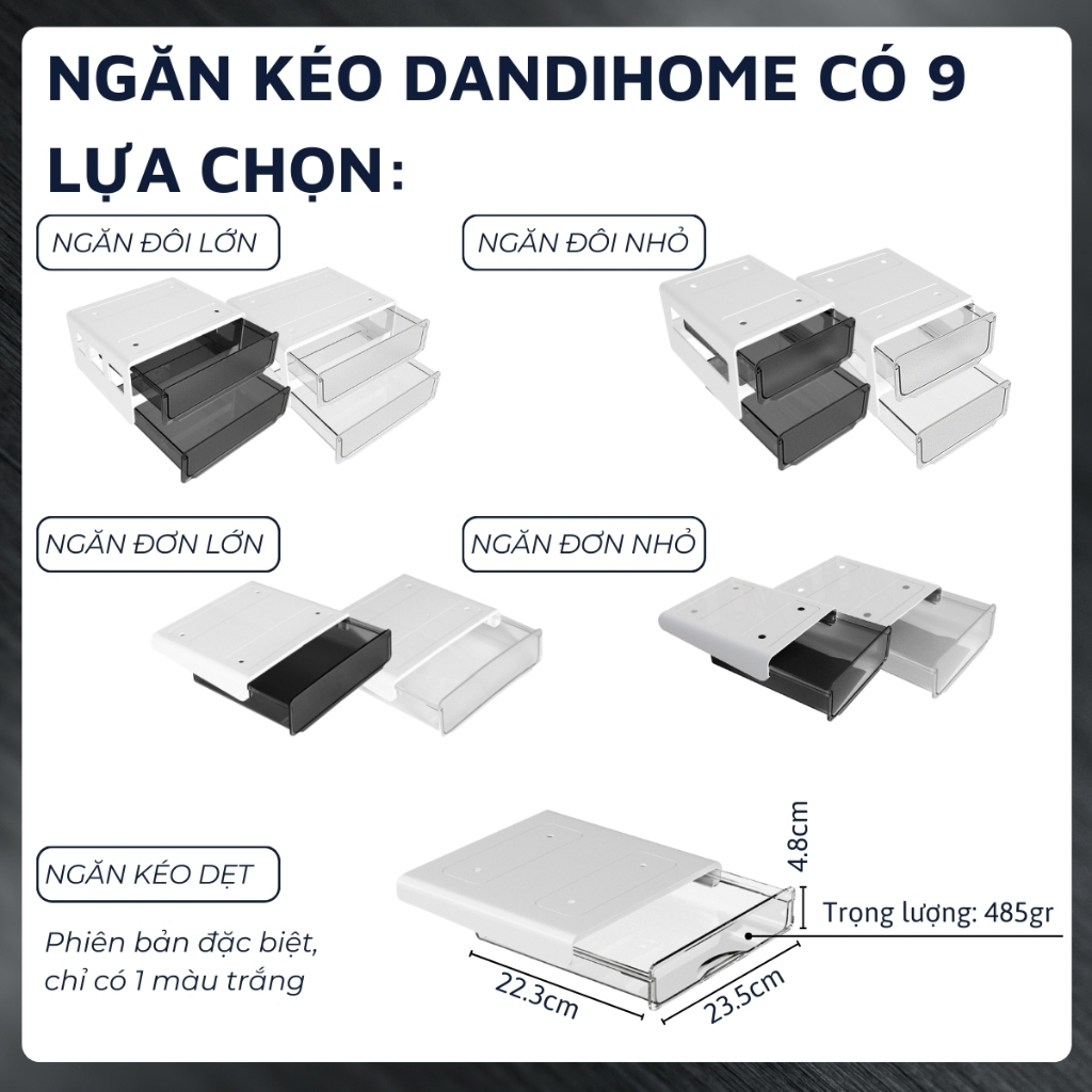 Ảnh Ngăn kéo đa năng DandiHome dán dưới mặt bàn làm việc và tủ bếp 3
