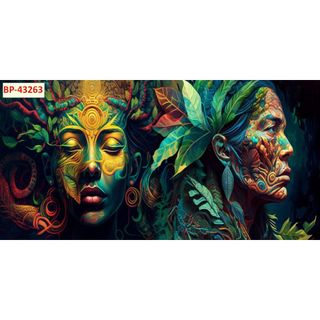 Tranh Thổ dân 3D Lụa dán tường chất vải lụa [Keo riêng tặng kèm] dán quán bi-a, bida