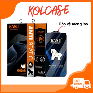 Kính cường lực KINGKONG BAIKO 9H trong suốt/ chống nhìn trộm, có màng chắn bụi loa cho Iphone X XS XSM 11 12 13 14 15 16