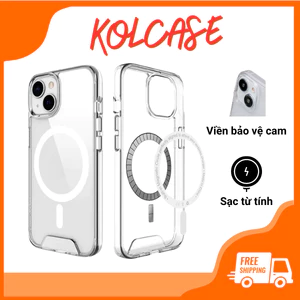 Ốp lưng điện thoại trong suốt Space KOLEAD P82 hỗ trợ sạc từ tính cho lph X XSM 11 12 13 14 15 Promax