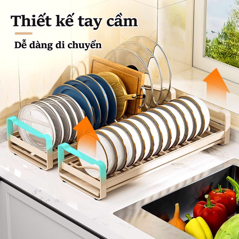 Lifinity Kệ Bát Đĩa Thép Carbon-Kệ Nhà Bếp Có Khay Hứng Nước, Có Thể Dùng Kèm Giỏ Kéo