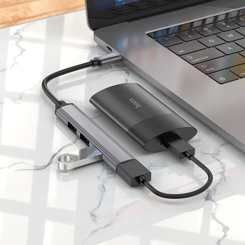 Cáp Chuyển đổi Hoco HB26 USB 4in1 sang 4 cổng USB 3.0 + USB 2.0.