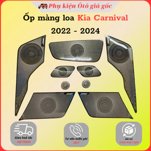 Ốp màng loa xe Kia Carnival 2021, 2022, 2023, 2024, 2024 Titan/Inox bạc mờ cao cấp, trang trí và bảo vệ xe