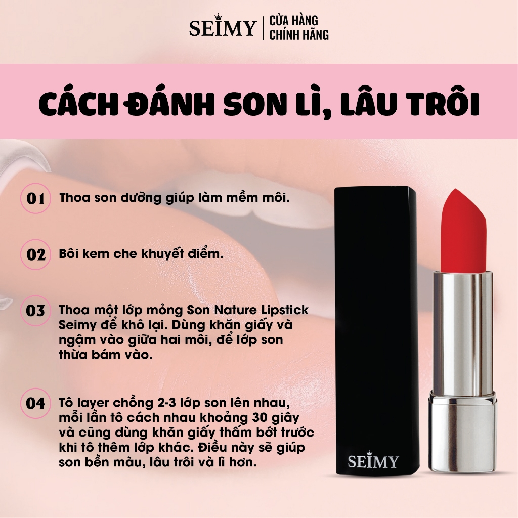 Ảnh Son thỏi lì Seimy - Nature Lipstick 3,5g 2