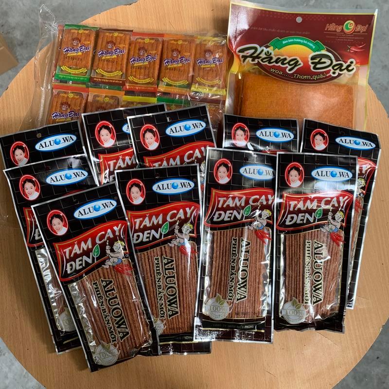 Combo Cay Cay 1 Túi Snack Hương Bò Miếng + 1 Bịch 60 Gói Snack Dê Hằng Đại + 10 Gói Tăm Cay Đen