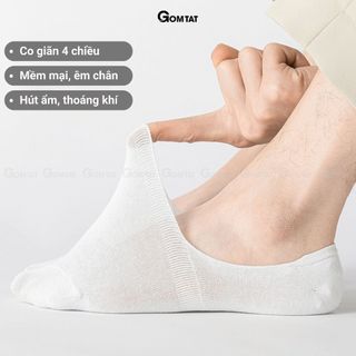 Set 5 đôi tất lười nam mang mùa hè GOMTAT, vớ lười nam có đệm cao su chống tuột gót - KOL-LUOI-02