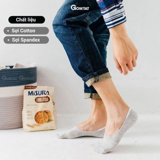 Set 5 đôi tất lười nam mang mùa hè GOMTAT, vớ lười nam có đệm cao su chống tuột gót - KOL-LUOI-02