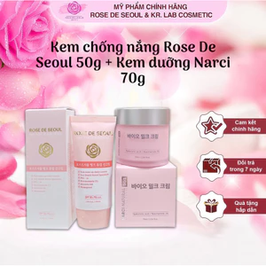 Combo kem chống nắng rose de seoul 50ml và kem dưỡng Narci natural 70ml hạn 2028 IS189