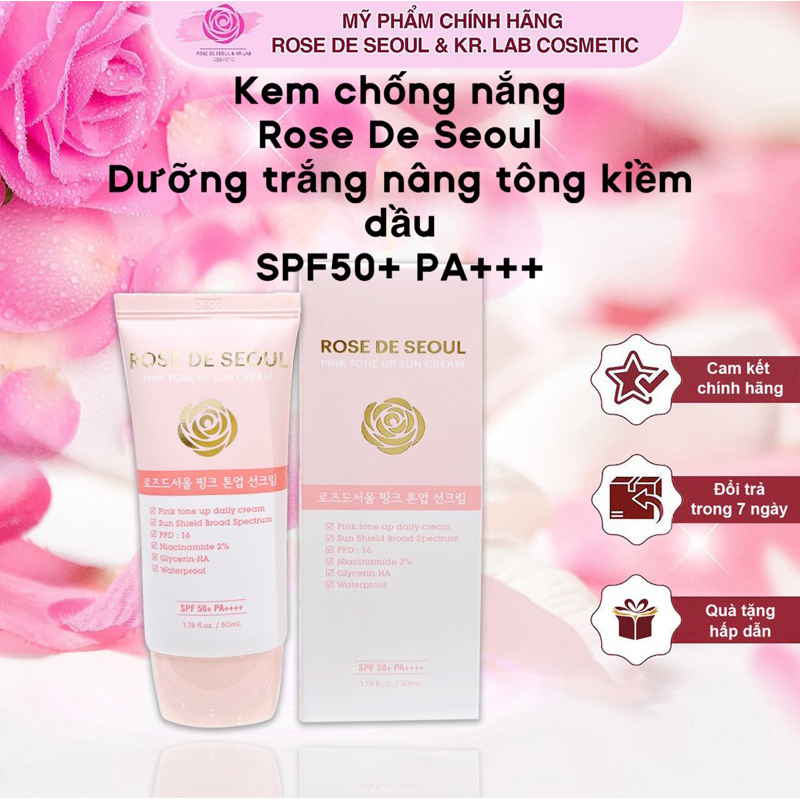 Combo kem chống nắng rose de seoul 50ml và kem dưỡng Narci natural 70ml hạn 2028 IS189
