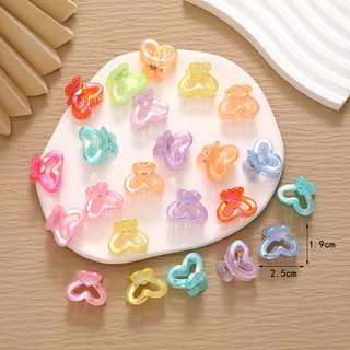 Kẹp Tóc Nữ, Kẹp Tóc Càng Cua Hình Vuông, Bông Hoa, Trái Tim, Con Bướm Mini Dễ Thương Hologram 7 Màu, Kẹp Tóc Mái