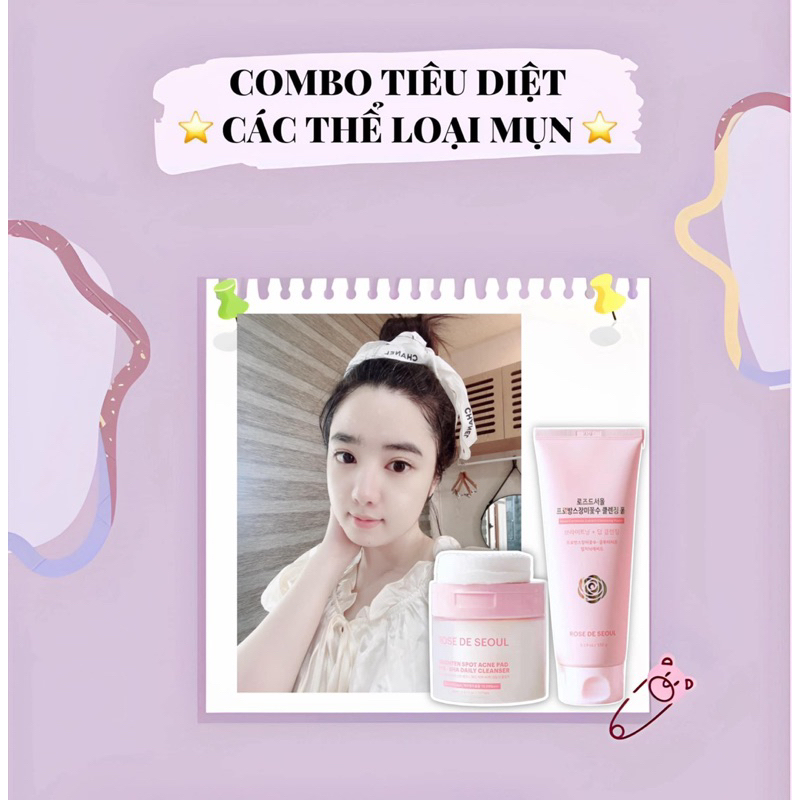 Combo Kem chống nắng Rose de Seoul + Sữa rửa mặt Rose de Seoul IS476
