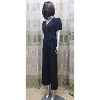 Jumsuit đen cột eo monteau Los Angeles