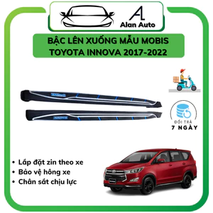 Bậc lên xuống xe Toyota Innova 2017-2022, Bệ bước chân mẫu Mobis chữ xanh . Chắc chắn bền bỉ, thuận tiện sử dụng