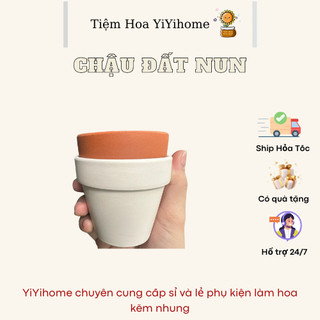 CHẬU ĐẤT NUNG THÔNG DỤNG TRỒNG SEN ĐÁ - HOA KẼM NHUNG