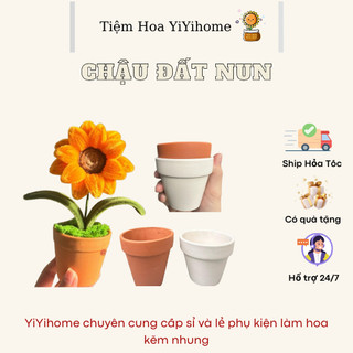 CHẬU ĐẤT NUNG THÔNG DỤNG TRỒNG SEN ĐÁ - HOA KẼM NHUNG