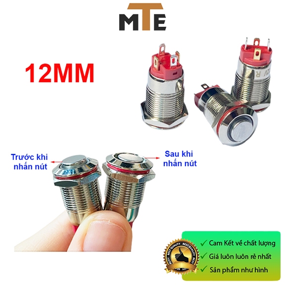Nút nhấn 12MM nhấn giữ trạng thái ON/OFF có led chống nước đầu cao ...