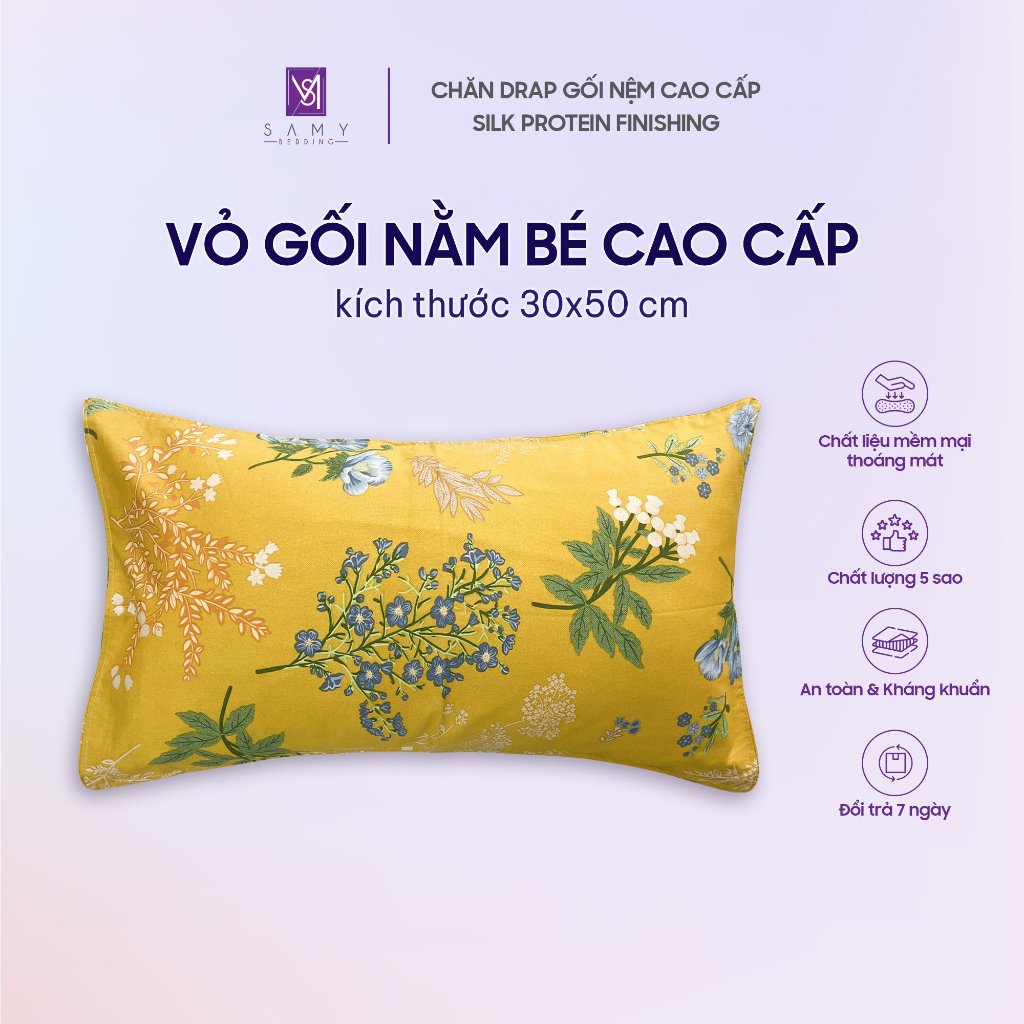 Ảnh Vỏ gối nằm bé cao cấp Samy Bedding êm ái, thoáng mát 2