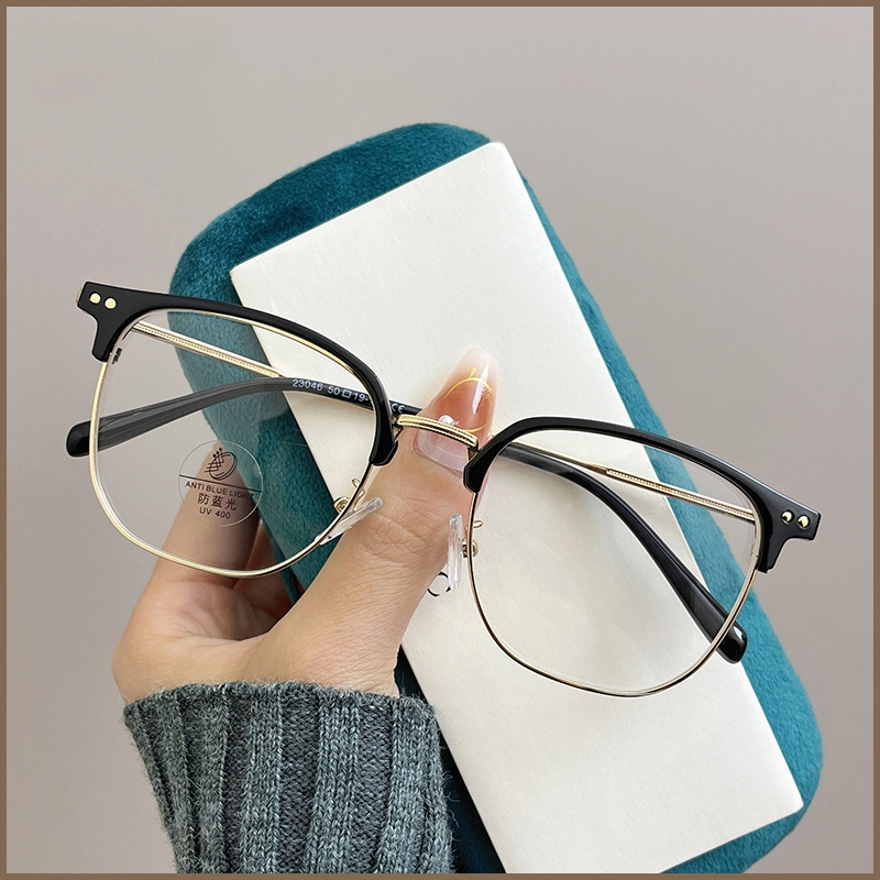 Gọng kính nửa viền nữ nam cao cấp sang chảnh chống tia UV thời trang văn phòng 547