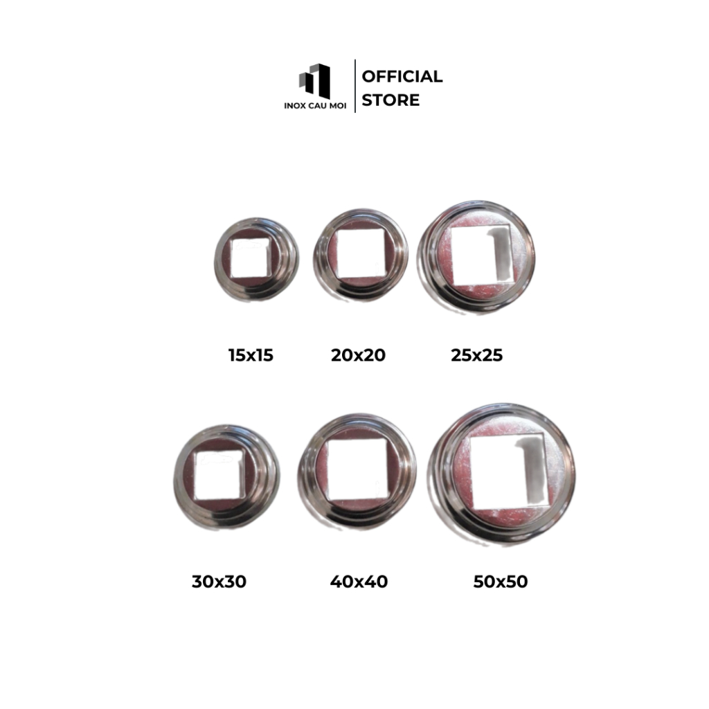 Chân Đế Inox 304, kích thước 15x15/20x20/25x25/30x30/40x40/50x50mm