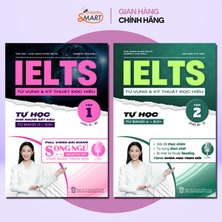 Bộ 2 Sách Tiếng Anh IELTS Từ Vựng & Kỹ Thuật Đọc Hiểu Tập 1 và 2 - Smart English Official