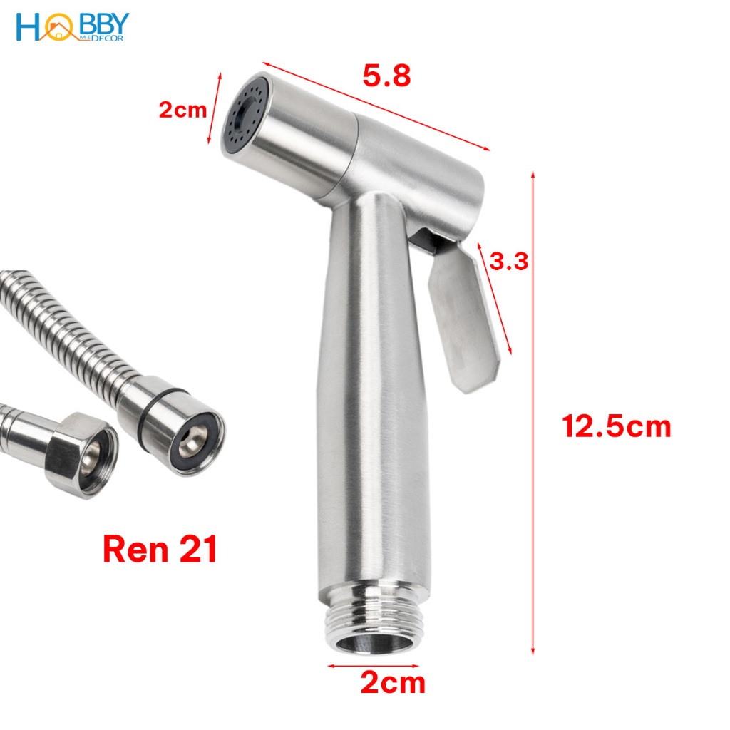 Ảnh Bộ vòi xịt vệ sinh rửa toilet inox 304 tăng áp Hobby home decor VSR1 1