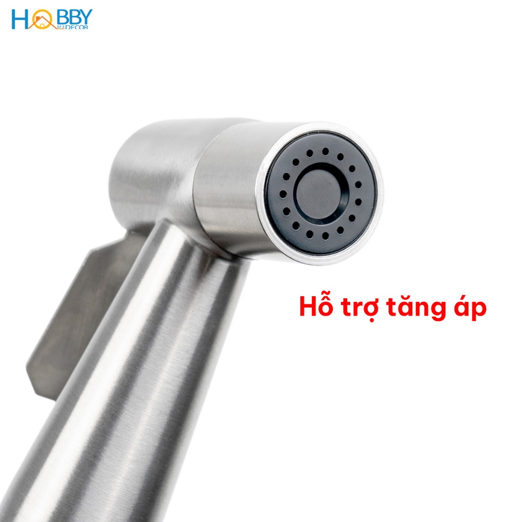 Ảnh Bộ vòi xịt vệ sinh rửa toilet inox 304 tăng áp Hobby home decor VSR1 2