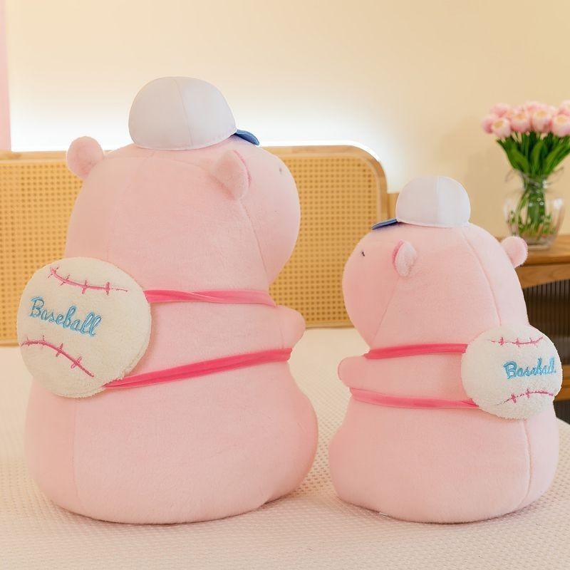 Gấu Bông Capybara Thú Bông Chuột Lang Hồng Đội Mũ Bóng Chày - G136 - Babi mama