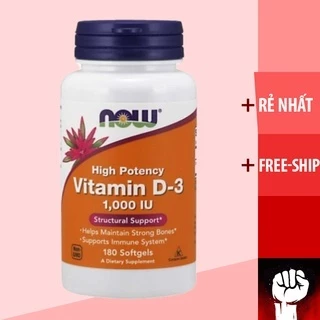 Vitamin D3 | Now Vitamin D3 1000 IU 120-180 - 360 Viên - Tăng Sức Đề Kháng -Chính hãng Muscle Fitness