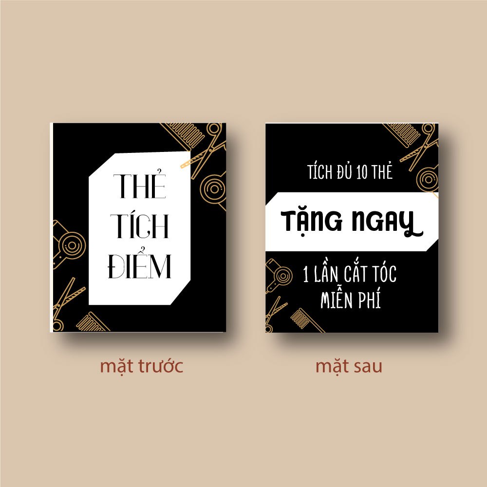 100 thẻ tích điểm cắt tóc + 3.5x4cm +  tích đủ 10 thẻ tặng 1 lần cắt miễn phí